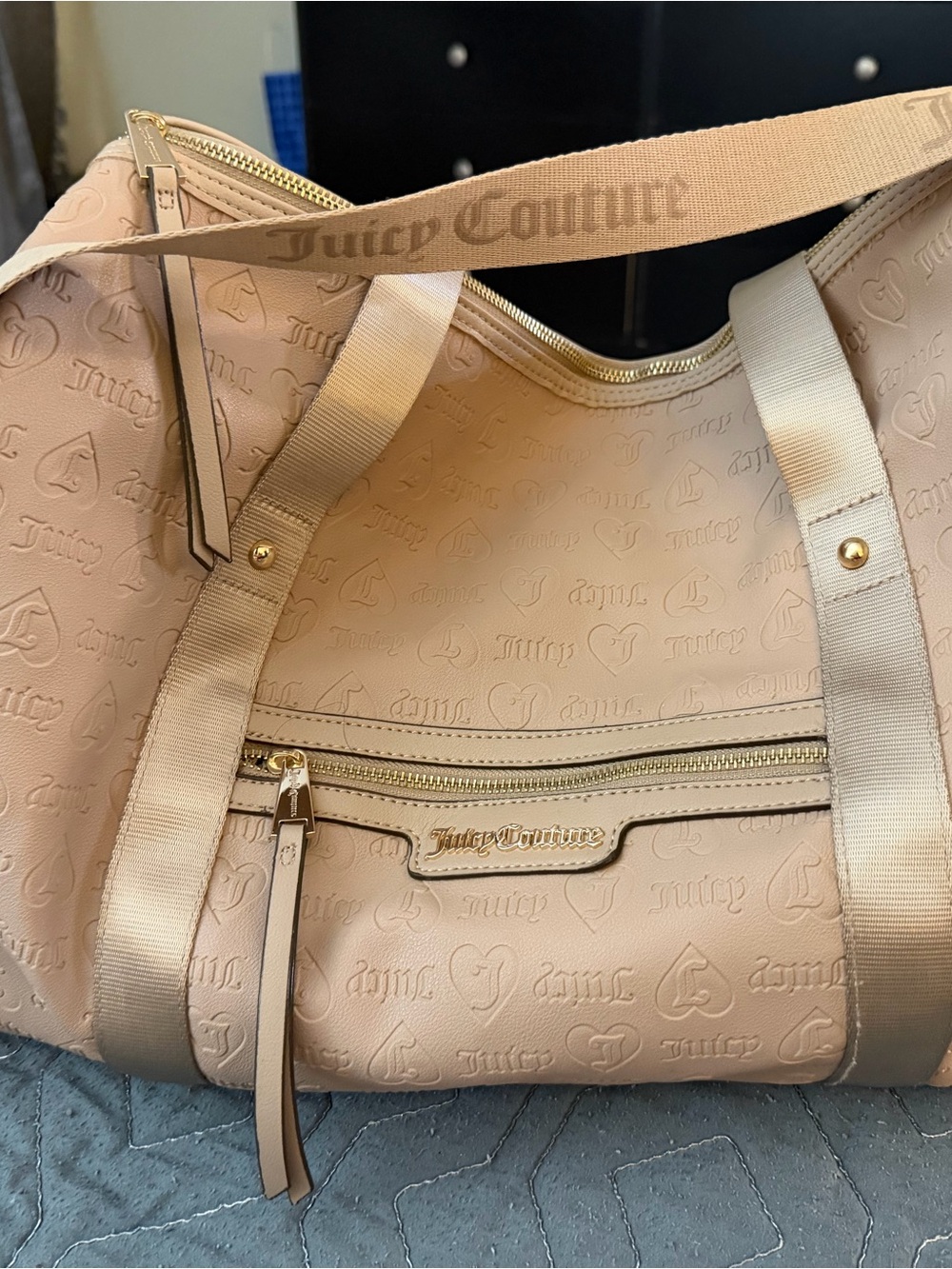 Juicy Couture Blush Embossed Logo Shoulder Bag